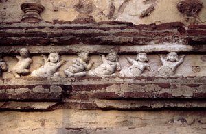 Relief Depicting Dwarves on the Exterior of the Thivanka Imaga House by Sri Lankan