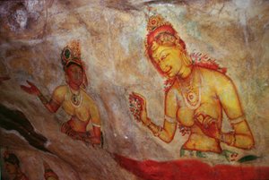 The Cloud Damsels, from the Rock Fortress (detail) by Sri Lankan School