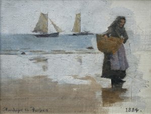 Fisherwoman on a Beach by Stanhope Alexander Forbes