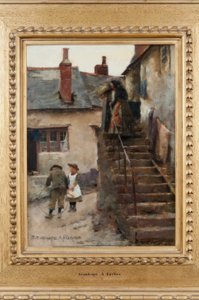 Children in a Newlyn Street by Stanhope Forbes