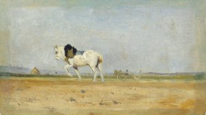 A Plow Horse in a Field by Stanislas Lepine