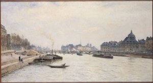 The Pont des Arts, view from the Pont Royal, ca. 1884 by Stanislas Victor Edouard Lepine
