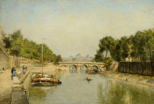 The Banks of the Seine in Spring by Stanislas Victor Edouard Lepine
