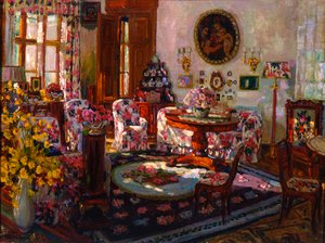 Interior in the Manor House Brasovo by Stanislav Julianovic Zukovskij