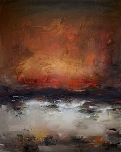 Fiery Abstract Landscape