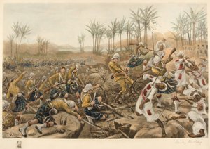 The Cameron Highlanders taking a stockade, Atbara, 8 April 1898 by Stanley Berkeley