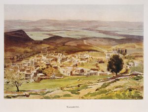 Watercolour by Stanley Inchbold, depicting Nazareth in Palestine 1906