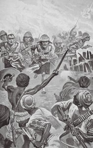 Camerons Rushing the Zareba at the Atbara by Stanley L. (after) Wood
