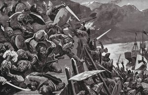 Crusaders storming Nicaea by Stanley L. (after) Wood