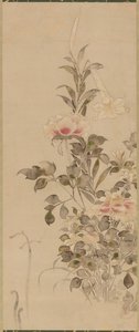Peonies and Lilies by Sôtatsu