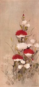 Poppies, Wheat, and Natane Flowers by Sôtatsu
