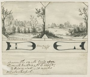 Mavesyn Ridware Hall - Gatehouse: indian ink drawing