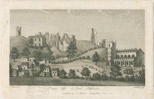 Tutbury Castle and Church - South East View by Stebbing Shaw