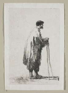 Beggar in Profile Facing Right by Stefan Juliusz Norblin de la Gourdaine