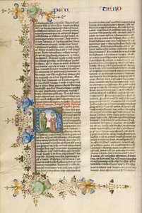 Initial H: Moses Speaking to the Israelites by Stefan Lochner