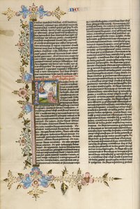 Initial L: God Speaking to Moses by Stefan Lochner