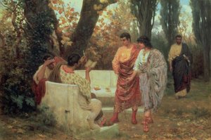 Roman Poet Catullus Reading his Poem by Stefan Vladislavovich Bakalowicz