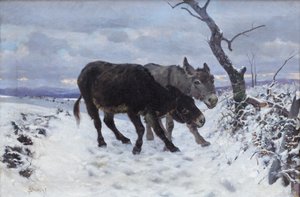 The Two Donkeys in the Snow