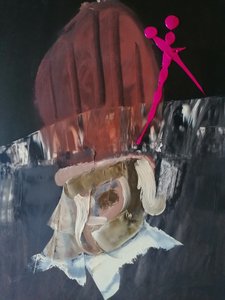 Abstract Figure Pink Accent