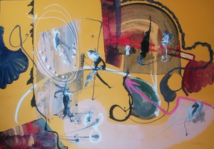 Dynamic Yellow Abstract by Stefano Mazzolini