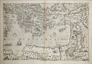 17th Century Map of the Eastern Mediterranean by Stefano Scolari by Stefano Scolari