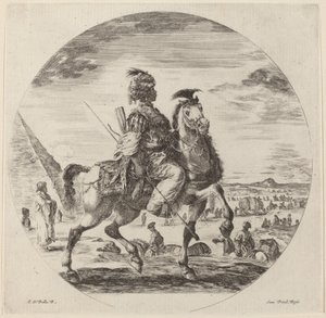 A Black Horseman by Stefano della Bella