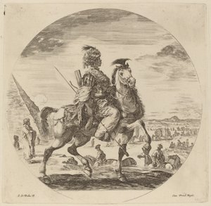 A Black Horseman by Stefano della Bella