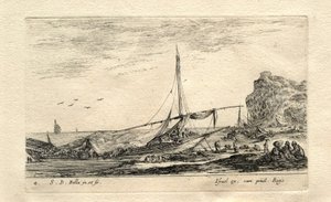 A Galley on the Shore Covered with a Tarpaulin by Stefano della Bella