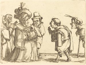 A Lady Greeted by a Dwarf