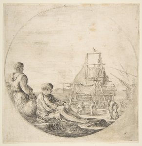 A Seated White Sailor, A Standing Black Sailor by Stefano della Bella