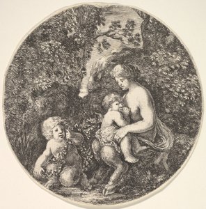 A Female Satyr Breastfeeding a Child by Stefano della Bella
