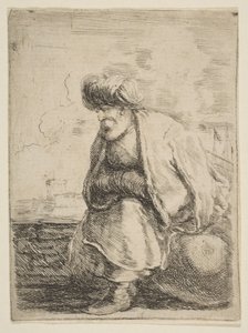 An Old Turk Seated on a Stone
