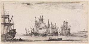 Loading of Various Ships: Various Ships at the Roadstead by Stefano della Bella