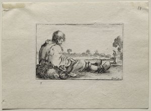 Caprices: Seated Beggar by Stefano della Bella