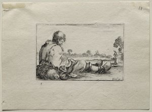 Caprices: Seated Beggar by Stefano della Bella