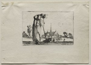 Caprices: Standing Beggar Woman Carrying a Child on her Back