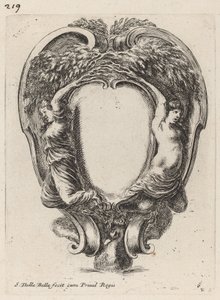 Cartouche with Two Nymphs Metamorphosed into Trees