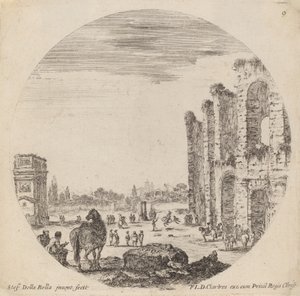 Colosseum and Arch of Constantine, 1646 by Stefano della Bella