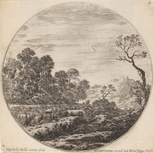 Cows Grazing in a Valley, 1646 by Stefano della Bella