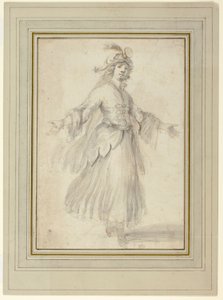 Female Dancer in an Exotic Costume by Stefano della Bella