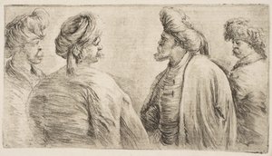 Four Turks, Half Length by Stefano della Bella