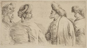 Four Turks Wearing Turbans by Stefano della Bella