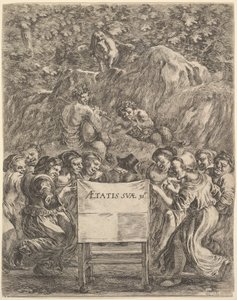 Frontispiece for The Works of Scarron, the Poet Sitting in a Chair, 1649