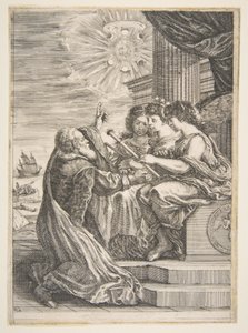 Galileo and Personifications of Astronomy, Perspective and Mathematics, Frontispiece