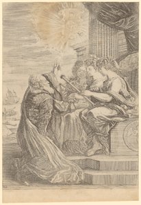 Galileo before the Personifications of Astronomy, Perspective, and Mathematics by Stefano della Bella