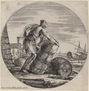 Galley Slave Hauling a Ship