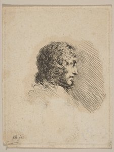 Head of a young man in profile, from Various portraits Recueil de Diverses Pièces, ca. 1647 by Stefano della Bella