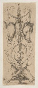 Hunting Trophy with Stag Heads at Bottom, ca. 1653