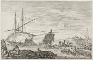 La galère dont le pont est couvert de voiles
