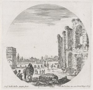 Landscape with the Colosseum and the Arch of Constantine by Stefano della Bella